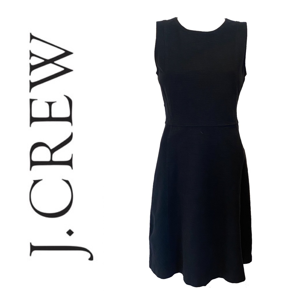 J CREW stretchy fit and flare dress in black